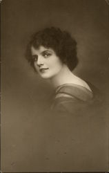 Portrait of Dark Haired Woman Postcard