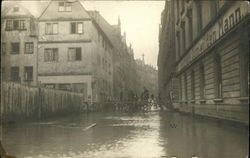 Flooded Streets in Germany Postcard