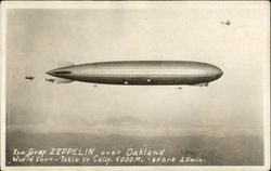 The Graf Zeppelin Over Oakland, World Tour Airships Postcard Postcard