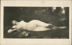 Nude Painting of Woman on Grass Postcard