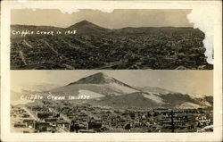 Views of Cripple Creek in 1908 and 1938 Colorado Postcard Postcard