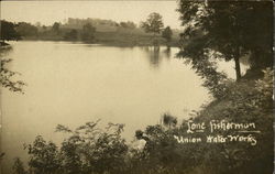 Lone Fisherman, Union Water Works Fishing Postcard Postcard