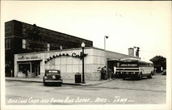 Overland Cafe and Union Bus Depot Ames, IA Postcard Postcard