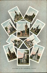 Churches of St. Johnsbury Vermont Postcard Postcard