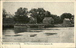 Old Wharves and Fish Houses Ogunquit, ME Postcard Postcard