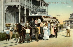 Horse Car Postcard