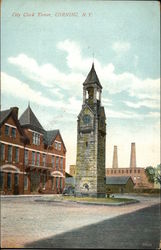 City Clock Tower And Plaza Postcard