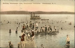 Bathing, Chautauqua Lake, Chautauqua Institution New York Postcard Postcard