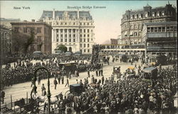 Brooklyn Bridge Engrance Postcard