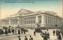 New Public Library, 5th Ave. and 42nd Street Postcard