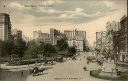 Union Square, With Horse Carriages and Trolley Car New York, NY Postcard Postcard