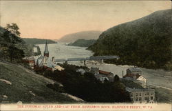 The Potomac River and Cap From Jefferson Rock Harpers Ferry, WV Postcard Postcard