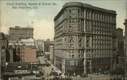 Flood Building, Market & Powell Sts Postcard