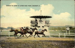 Winning the Derby at Latonia Race Track Cincinnati, OH Postcard Postcard