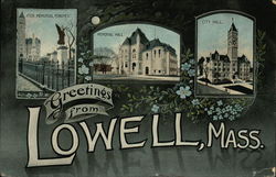 Greetings from Lowell Massachusetts Postcard Postcard