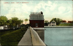 View at Reservoir Lowell, MA Postcard Postcard