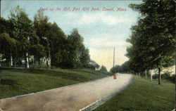 Road up the Hill, Fort Hill Park Lowell, MA Postcard Postcard