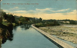 Looking Up the Canal From Moody Street Bridge Lowell, MA Postcard Postcard