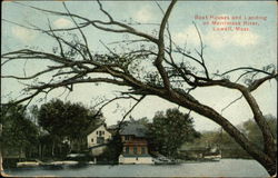 Boat Houses and Landing on Merrimack River Postcard