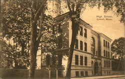 High School Lowell, MA Postcard Postcard