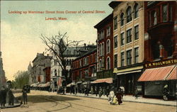 Looking up Merrimac Street From Corner of Central Street Postcard