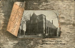 Sacred Heart Church, Moore Street Lowell, MA Postcard Postcard