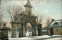 Gateway, Lowell Cemetery Postcard