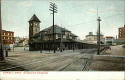 Railroad Station Lowell, MA Postcard Postcard