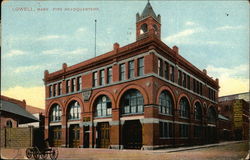 Fire Headquarters Lowell, MA Postcard Postcard