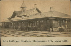 Erie Railroad Station About 1872 Binghamton, NY Postcard Postcard