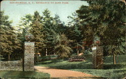 Entrance to Ross Park Postcard