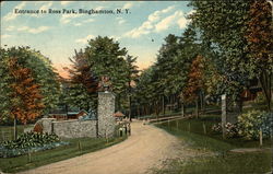 Entrance to Ross Park Binghamton, NY Postcard Postcard