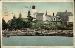 Burnt Island Light Boothbay Harbor, ME Postcard Postcard