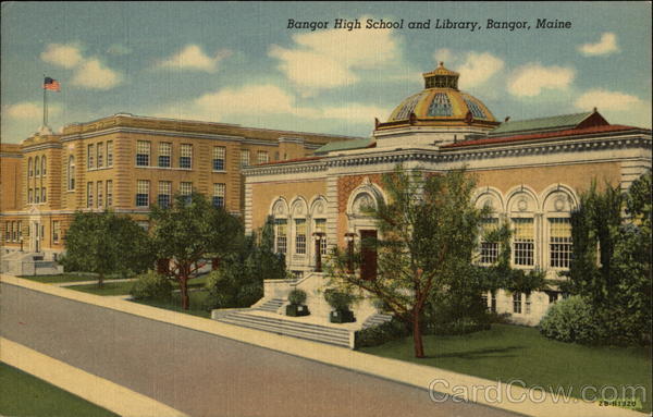 Bangor High School and Library Maine