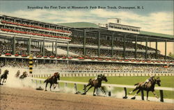 Monmouth Park Race Course - Rounding the First Turn Oceanport, NJ Postcard Postcard