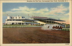 Rounding the First Turn at Narragansett Race Track Pawtucket, RI Postcard Postcard