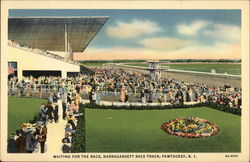 Waiting For The Race, Narragansett Race Track Pawtucket, RI Postcard Postcard