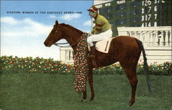 Citation, Winner of the Kentucky Derby - 1948 Horse Racing Postcard Postcard