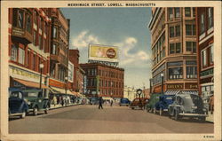 Merrimack Street Lowell, MA Postcard Postcard