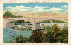 Pawtucketville Bridge and Falls, Merrimack River Postcard