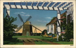 An Old Cape Cod Grist Mill Eastham, MA Postcard Postcard