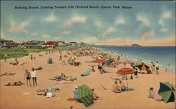 Bathing Beach Looking Toward Old Orchard Beach Postcard