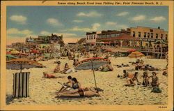 Beach Front from Fishing PIer Point Pleasant Beach, NJ Postcard Postcard