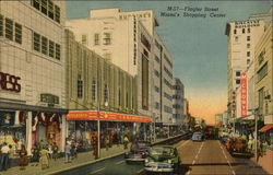 Flagler Street - Shopping Street Miami, FL Postcard Postcard