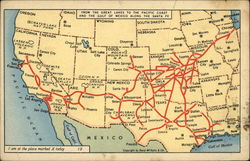 From The Great Lakes To The Pacific Coast And The Gulf Of Mexico Along The Santa Fe Trains, Railroad Postcard Postcard