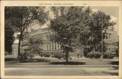 High School Waupun, WI Postcard Postcard