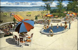 Grant Park Beach, Milwaukee County Park System Postcard