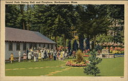 Laurel Park Dining Hall and Fireplace Postcard