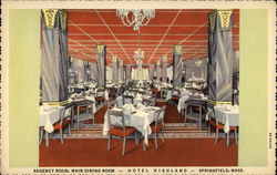 The Highland Hotel - Regency Room Springfield, MA Postcard Postcard