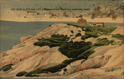 Gay Head Cliffs and Life Saving Station Postcard